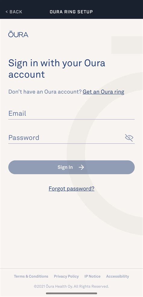 oura log in.